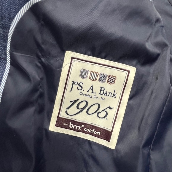 JOS A BANK 1905 Mens Plaid Blazer Jacket Wool Spandex Blue Size 38 Short - Picture 2 of 14